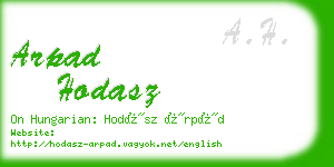 arpad hodasz business card